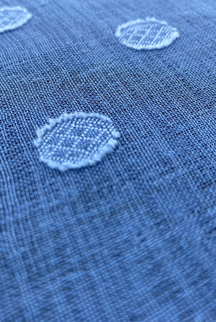 İndigo Renkli Dokuma Polyester Kumaş