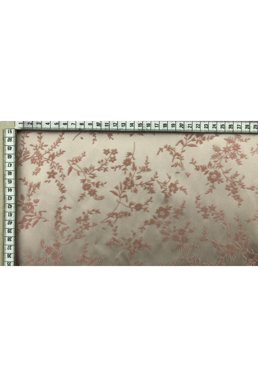 12403-METRE Pudra Renkli Mat Polyester Saten Kumaş, Flok Baskı