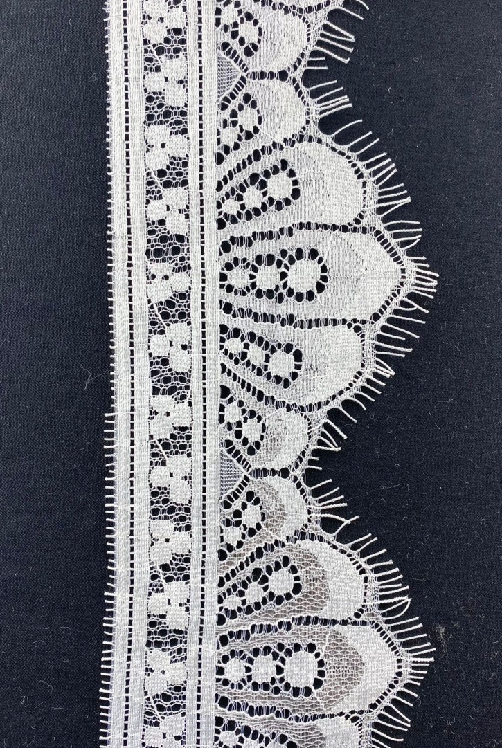 Off White Sakallı Naylon Dantel Bant