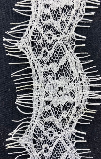 Off White Sakallı Naylon İthal Dantel Bant