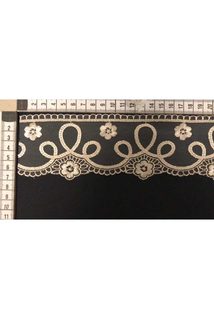 Gold Renk Tül Üzeri Brode Bant, Yerli Üretim