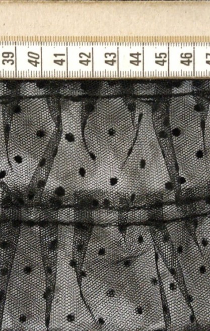 Siyah Fırfırlı Tül Üzeri Naylon İthal Dantel - 100 cm