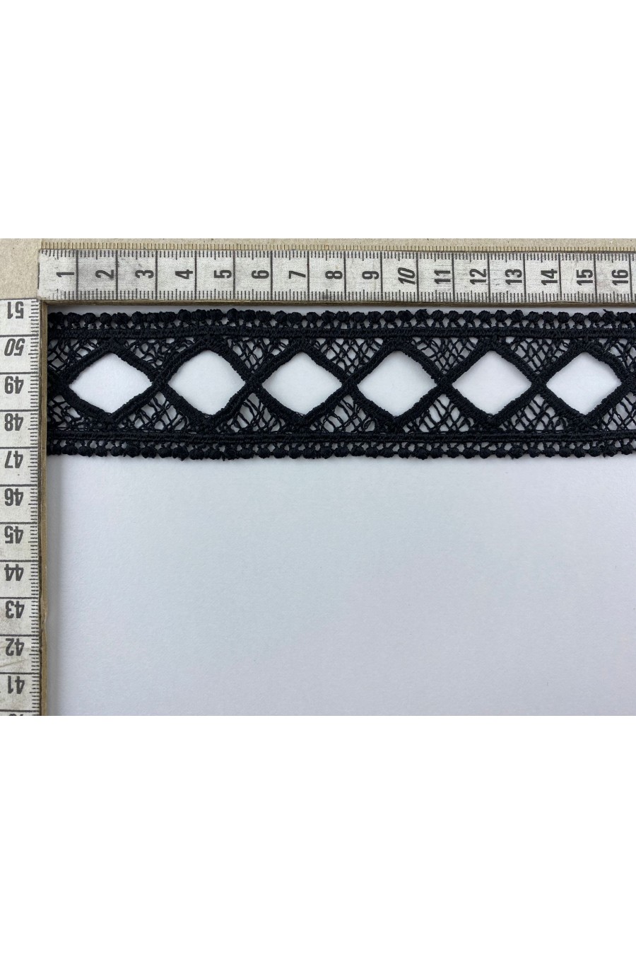 6048-METRE Siyah Güpür Polyester Brode Bant, 4 cm