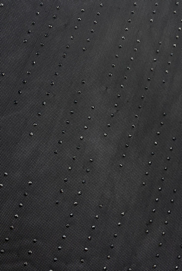 21764 DANTEL/YERLİ/TÜL ÜZERİ/LEZ/POLYESTER ELASTAN/TAŞLI/SİYAH/144 CM