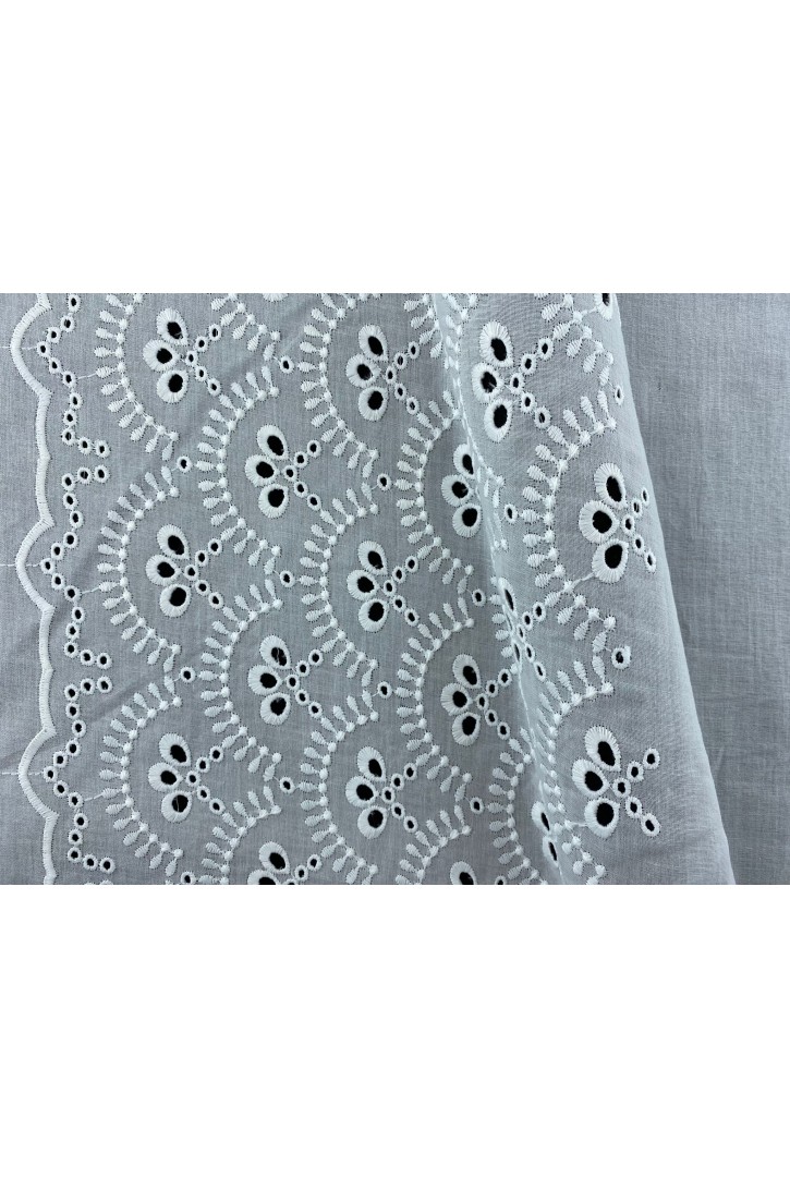 Beyaz Kumaş Üzeri Beyaz İpli Pamuk Brode, Yerli