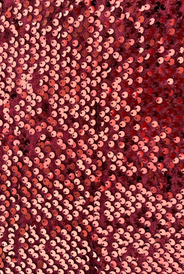 Kırmızı Pullu Polyester Kumaş, 130 cm