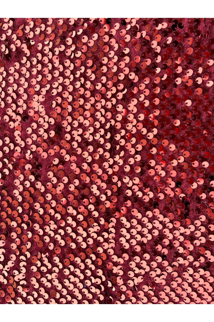 Kırmızı Pullu Polyester Kumaş, 130 cm