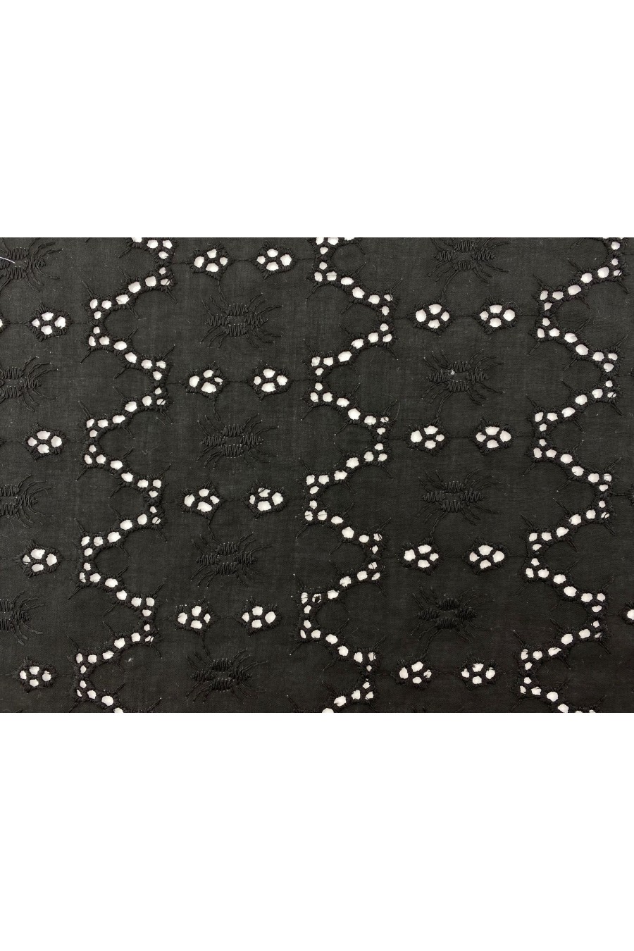 Siyah Yerli Vual Brode Kumaş - Polyester