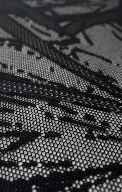 Yerli Üretim Siyah Polyester Dantel