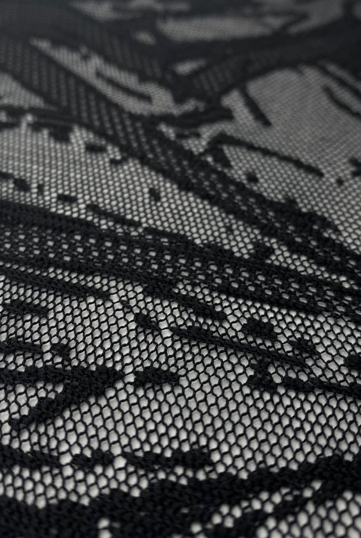 Yerli Üretim Siyah Polyester Dantel