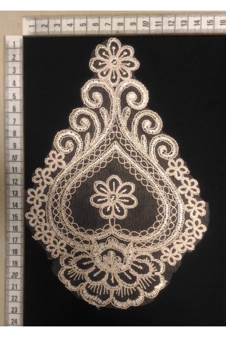 Kordlu Ham Parlak Polyester Yerli Aplik Brode