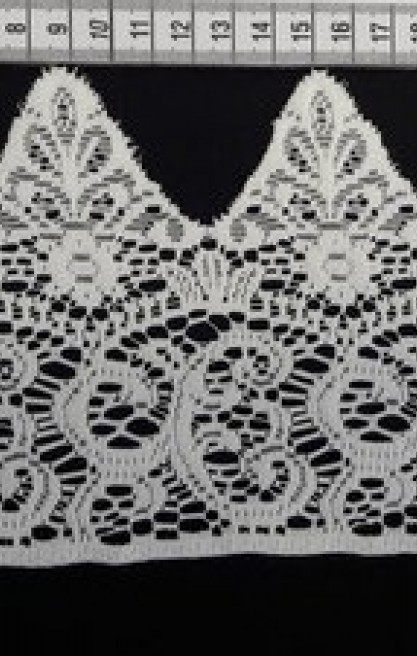 4 cm Parlak Ham Polyester Tül Üzeri Yerli Brode Bant