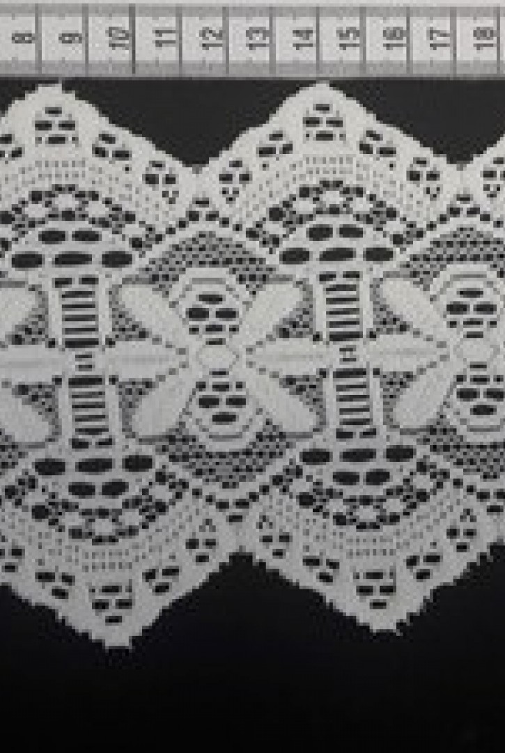 Ham Güpürümsü Polyester Brode Bant, Yerli