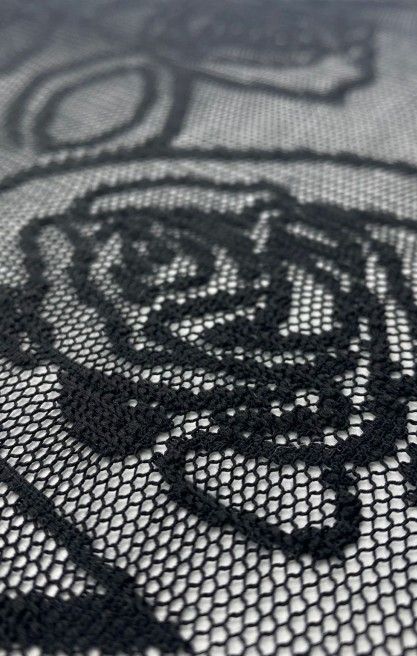 Siyah Mikro Polyester Dantel