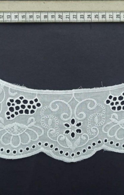 Pamuk Polyester Bebe Yaka Brode Kumaş, Bohrerli