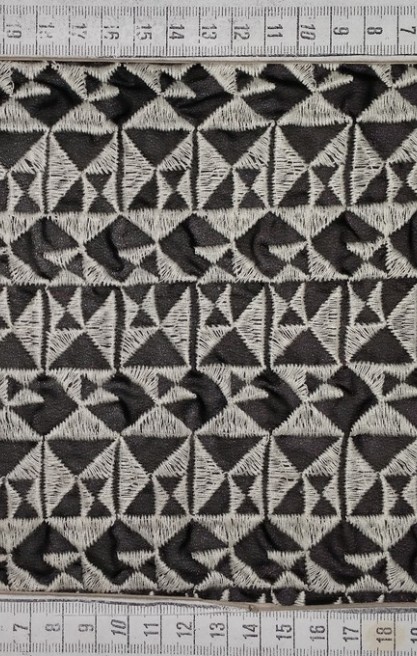 5012 BRODE/YERLİ/LEZ/ŞİFON ÜZERİ/POLYESTER/SİYAH ZEMİN/PAMUK İP