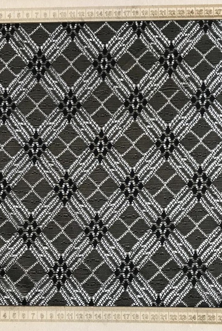 Gri Naylon Dantel Kumaş - Yerli Polyester, 150 cm (8602)