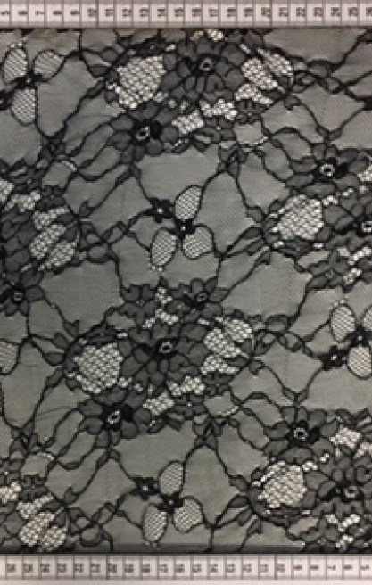 Koyu Lacivert Naylon Dantel Kumaş