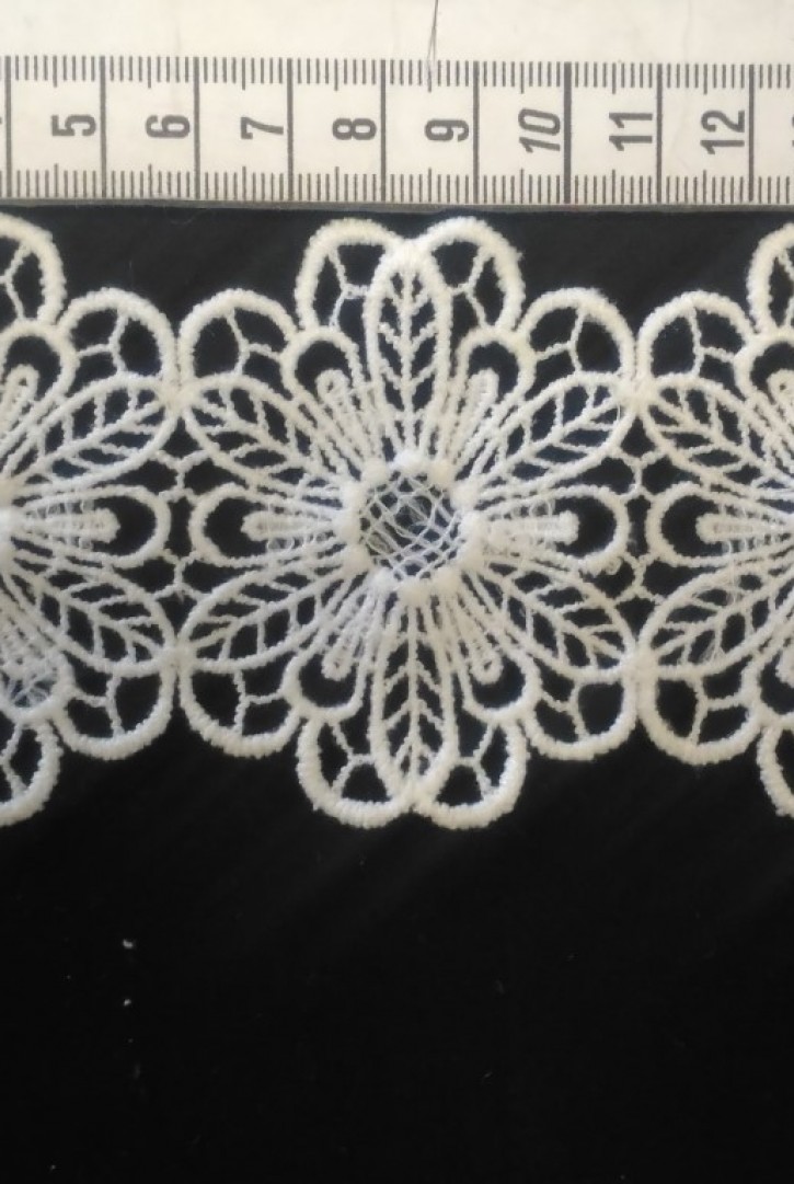 Beyaz Mat Polyester Güpür Brode Bant