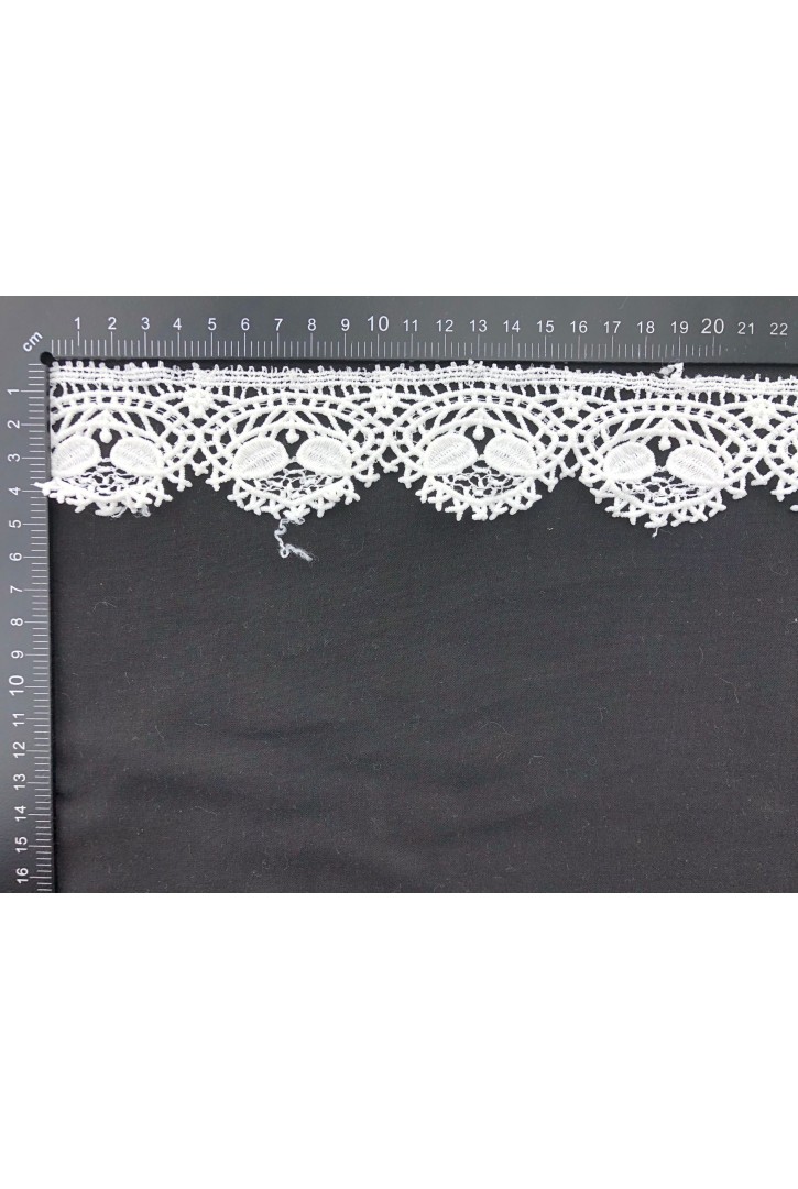 Beyaz Mat Polyester Güpür Brode Bant