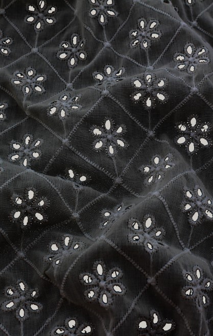 22117 BRODE/YERLİ/LEZ/VUAL/PAMUK POLYESTER/SİYAH/130 CM