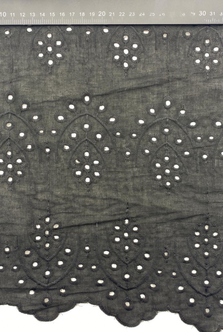 11342 BRODE/İTHAL/LEZ/PAMUK POLYESTER/VUAL/BOHRERLİ/BLACK/SXBC23112/KARMA/135 CM