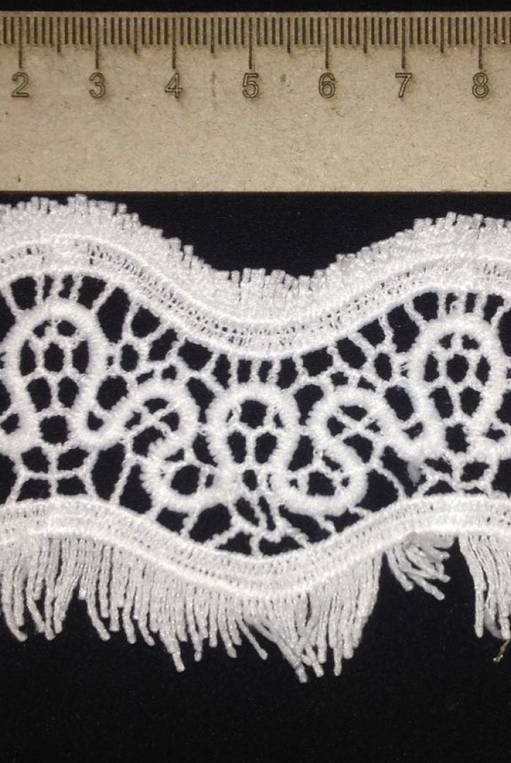 Ekru İncili Ham Mat Polyester Güpür Brode Bant