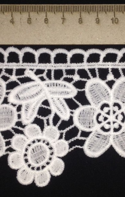 Siyah Mat Polyester İthal Güpür Brode Bant