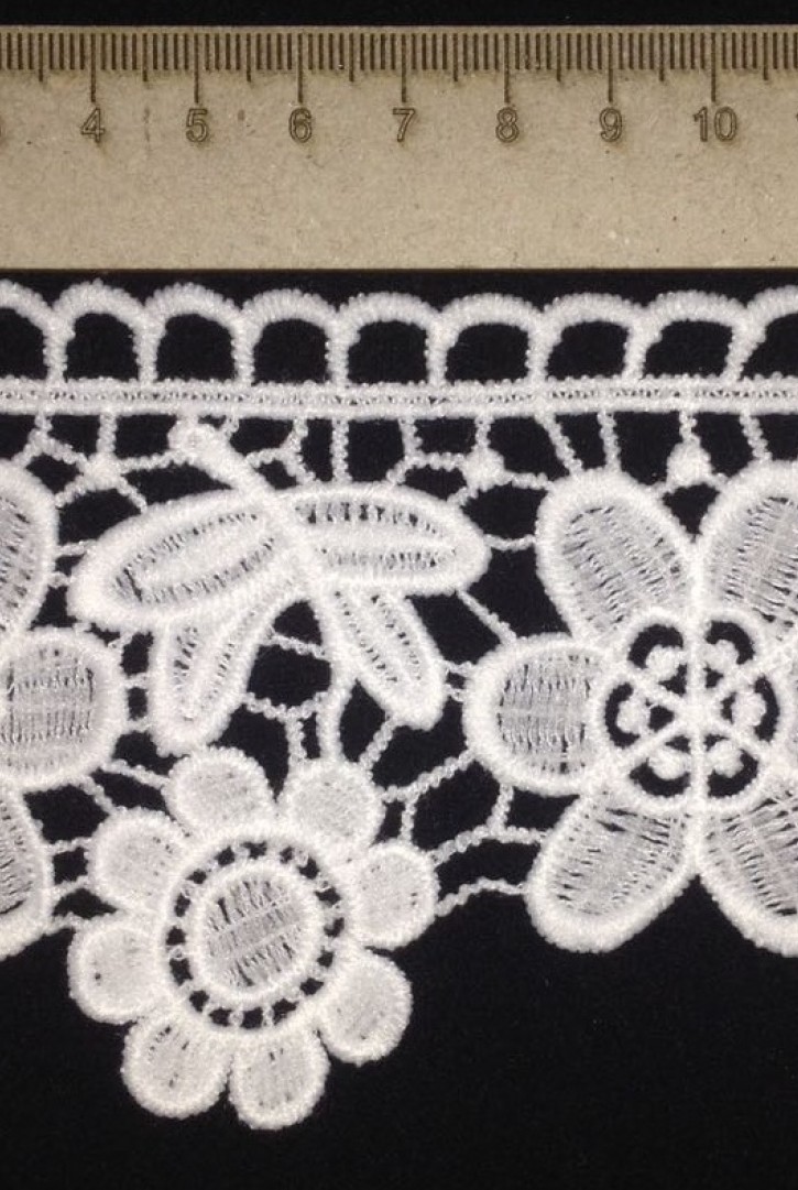 Siyah Mat Polyester İthal Güpür Brode Bant