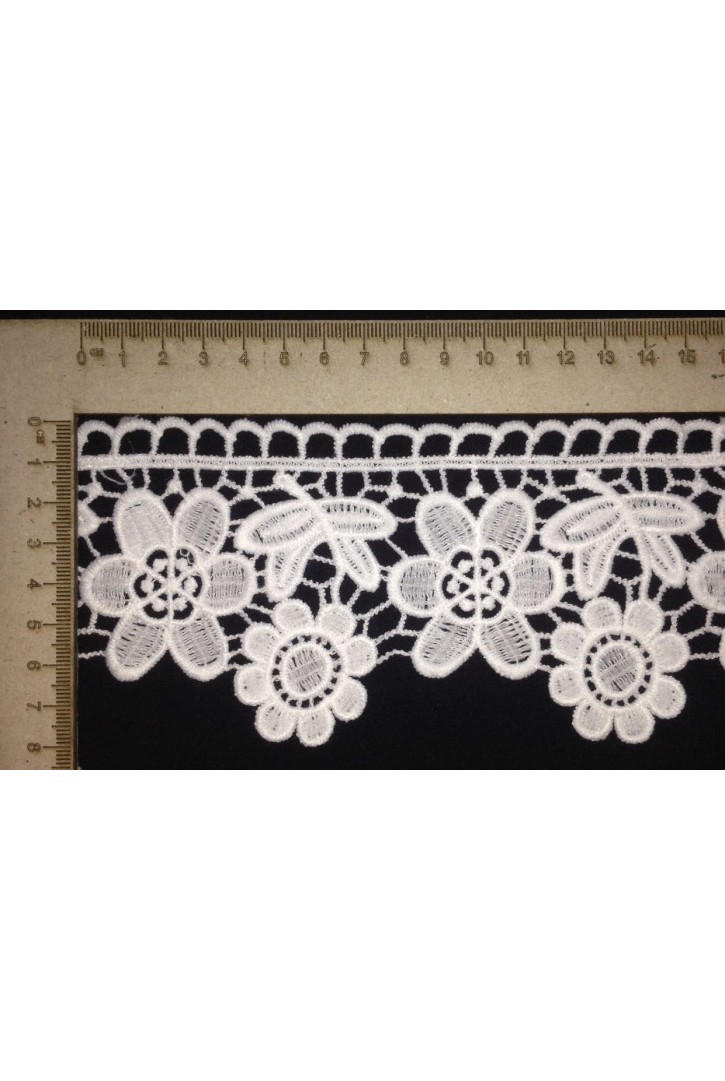 Siyah Mat Polyester İthal Güpür Brode Bant