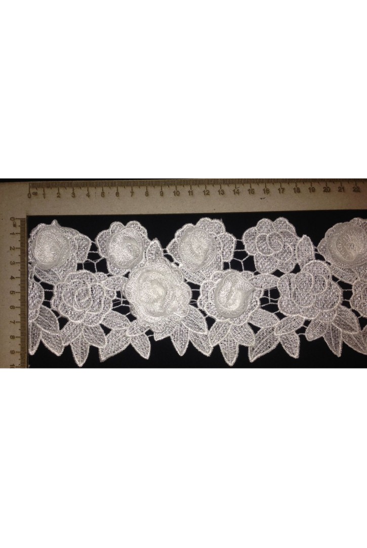 3 Boyutlu Parlak Polyester Güpür Brode Bant, Ham