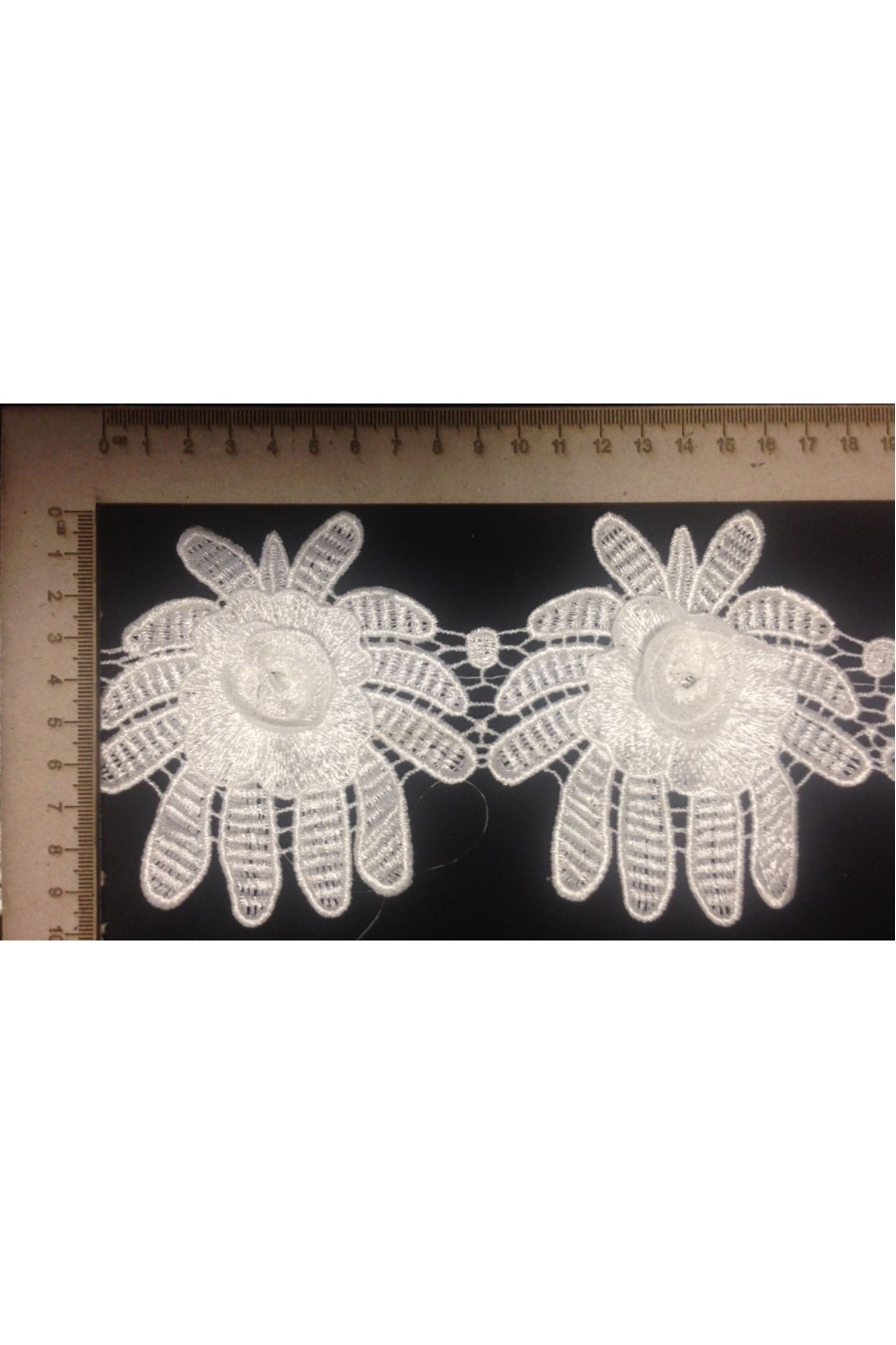 6179-METRE Ekru İncili Parlak Polyester Güpür Brode Bant