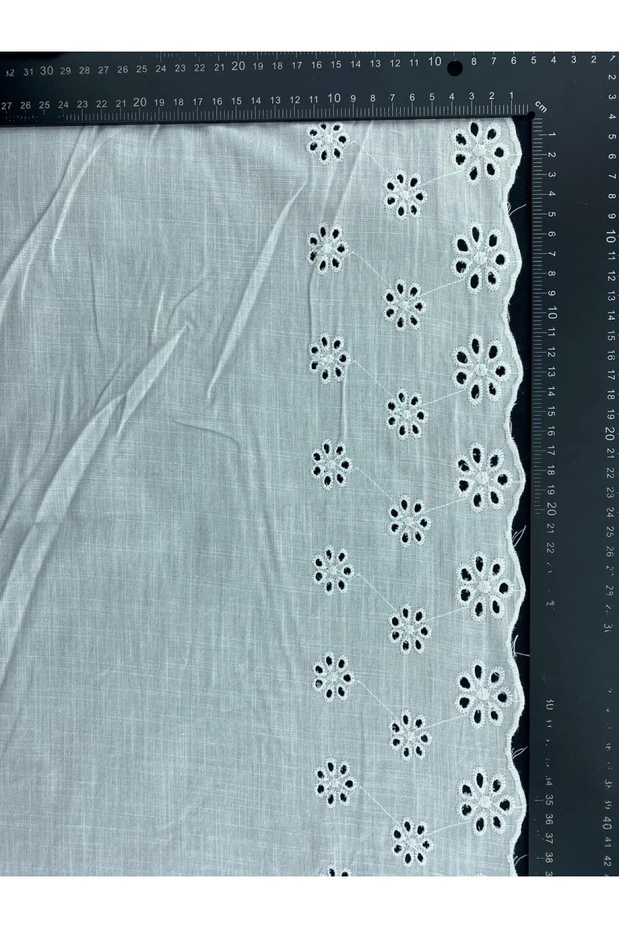 Flamlı Ekru Keten Brode