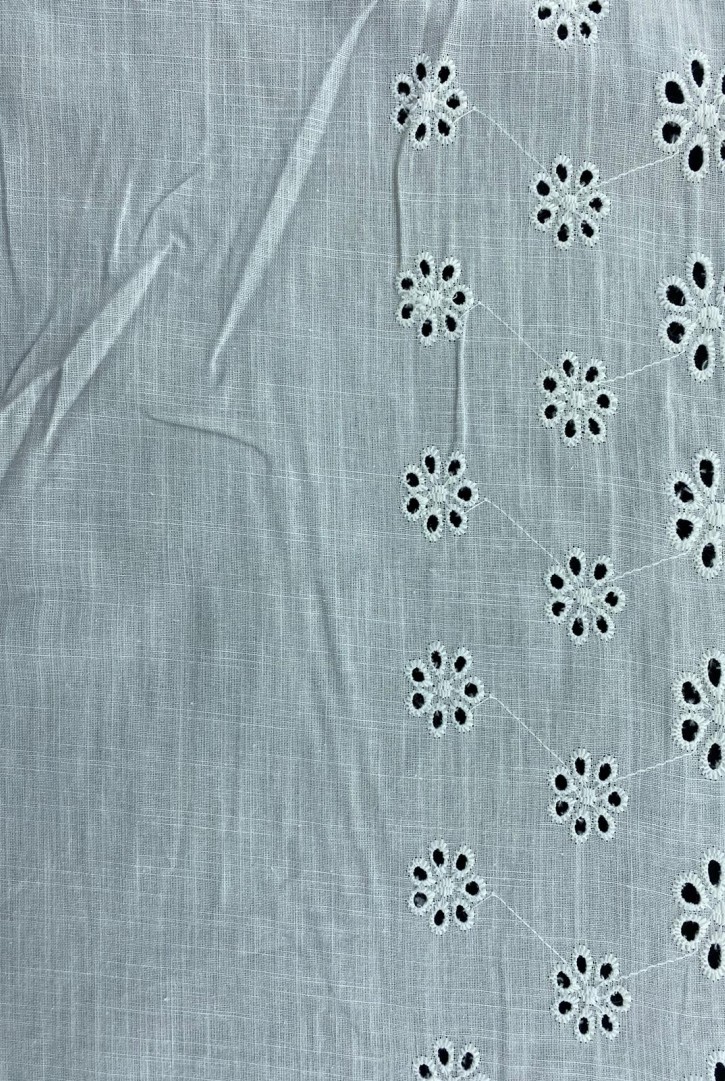 Flamlı Ekru Keten Brode