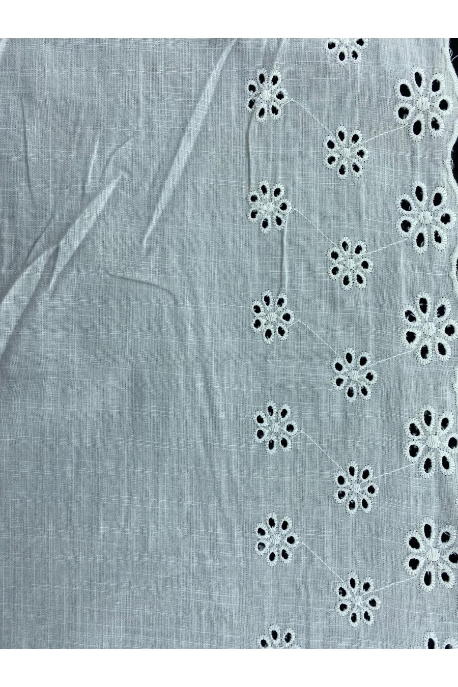 Flamlı Ekru Keten Brode