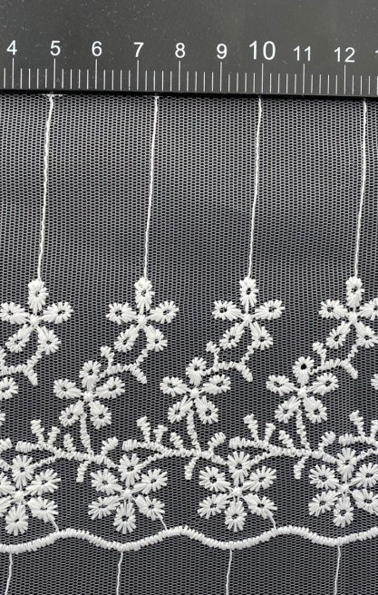 Kasar İşlemli Tül Üzeri Brode Bant