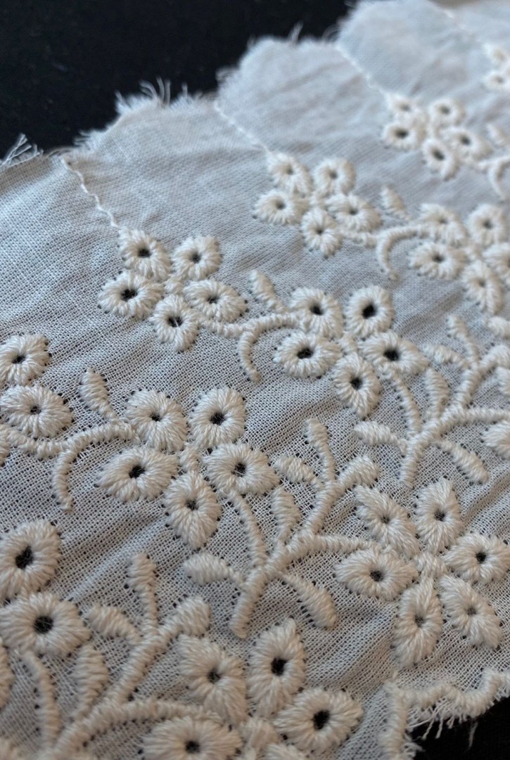 8 cm Genişliğinde Pamuk Vual Brode Bant, Yerli Üretim