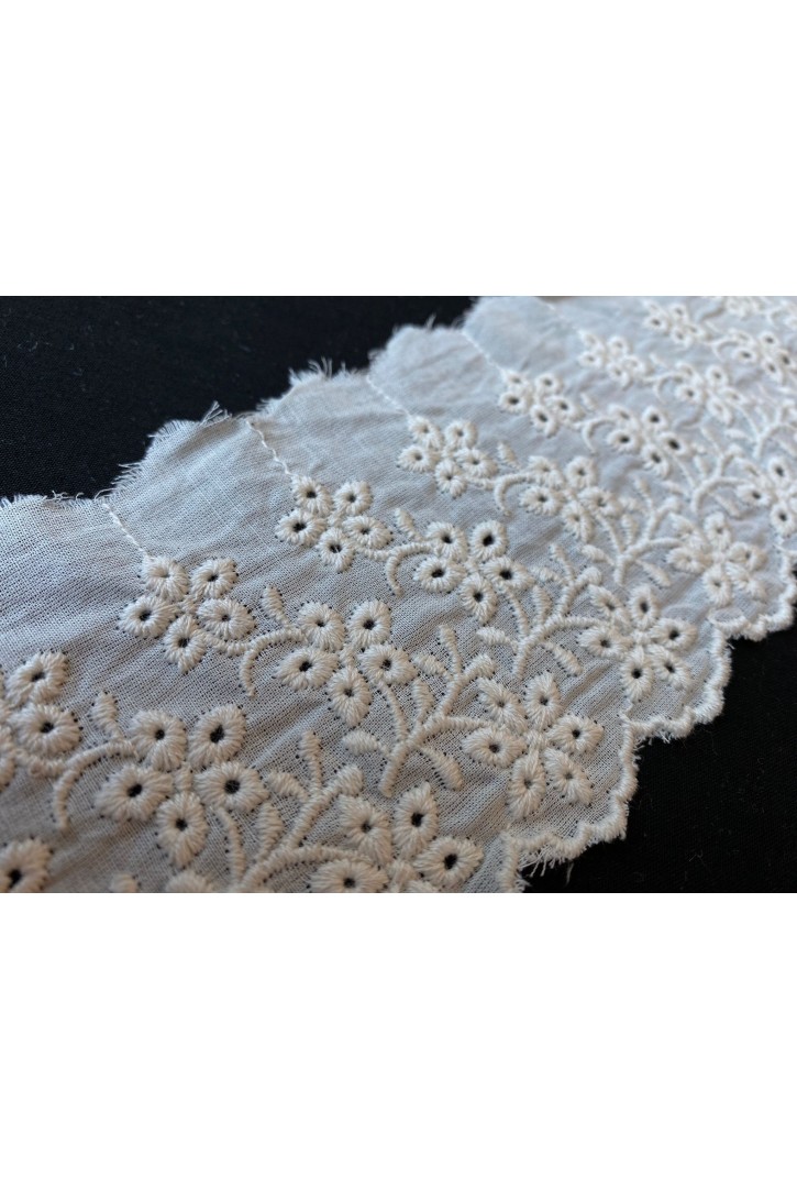 8 cm Genişliğinde Pamuk Vual Brode Bant, Yerli Üretim