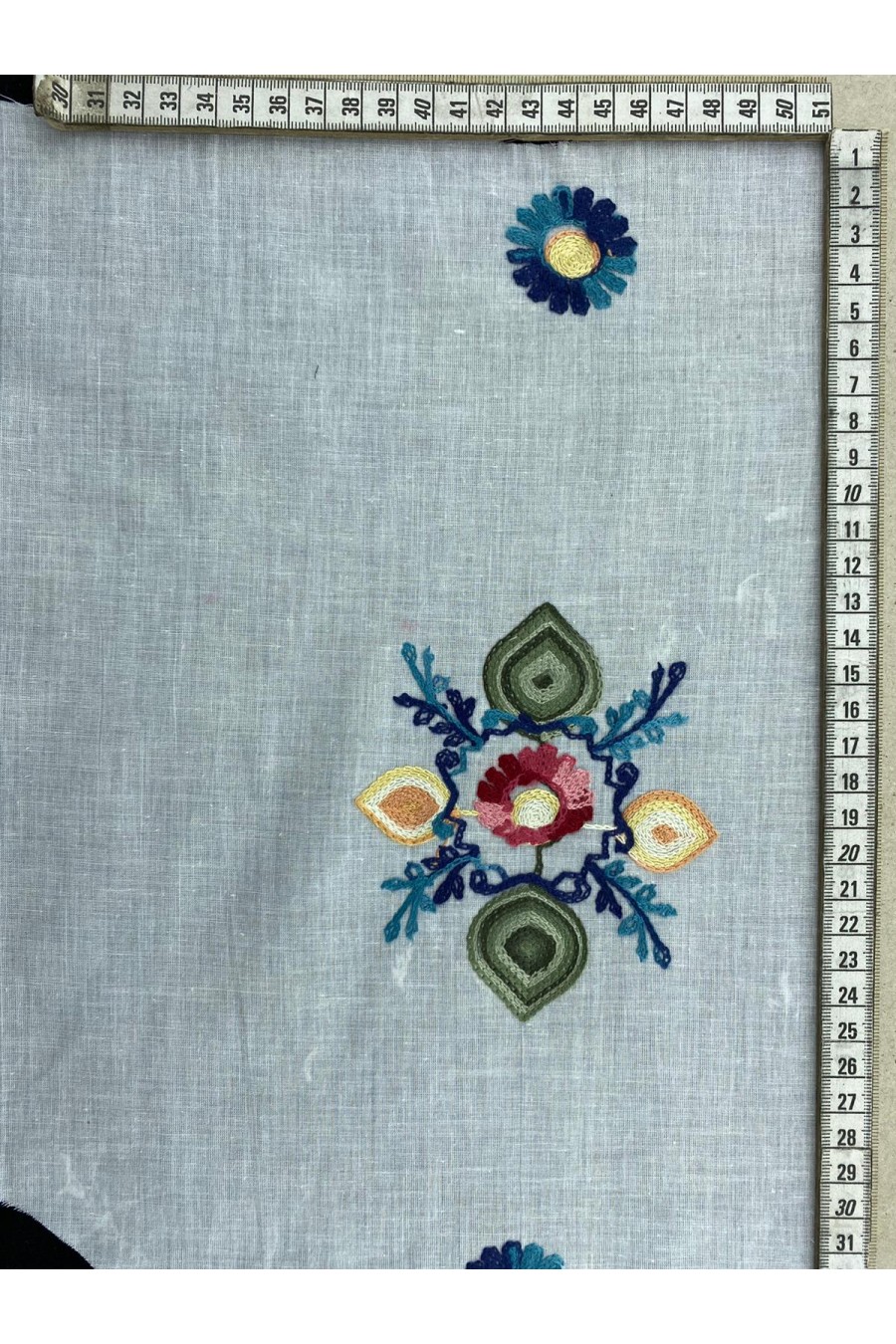 13900-METRE Multi Color Nakışlı Off White Vual Brode