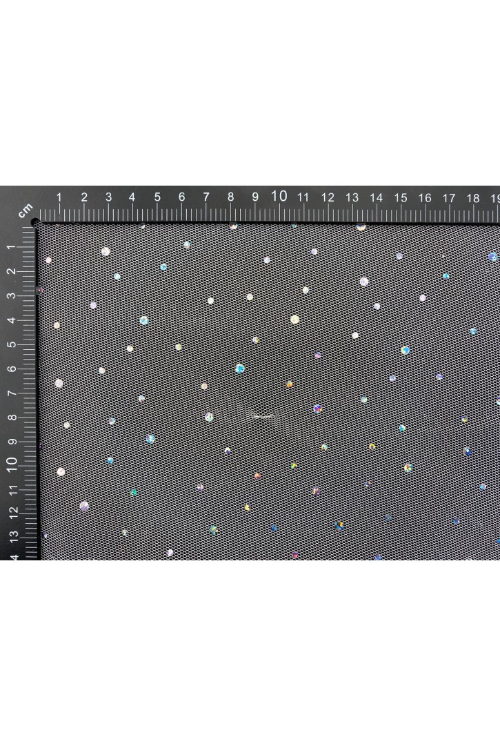 Lacivert Zemin Hologram Pullu Tül - İthal Polyester (9181)