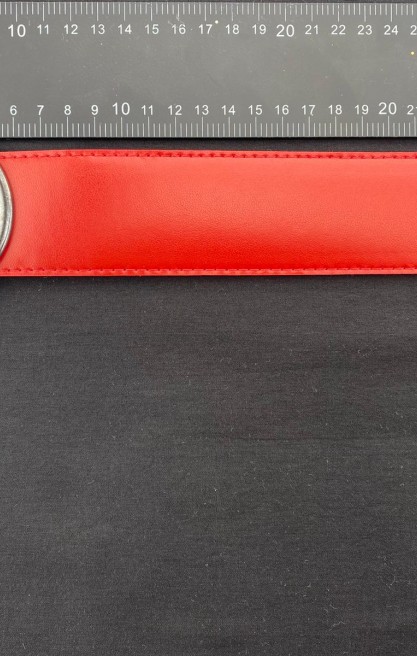 Kırmızı Suni Deri Kemer, 90 cm