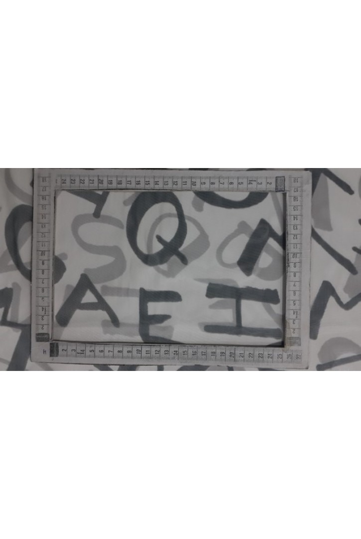 Beyaz Baskılı Likralı Tül Dantel - 150 cm