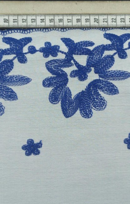 8428 BRODE/YERLİ/LEZ/VUAL/POLYESTER/KASAR ZEMİN/MAVİ İP/135 CM