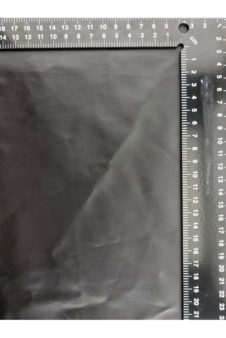 Siyah Likralı Deri Polyester Kumaş, Yerli, 150 cm