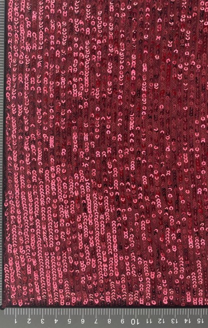 Pembe Pullu Likralı Tül Kumaş, 150 cm