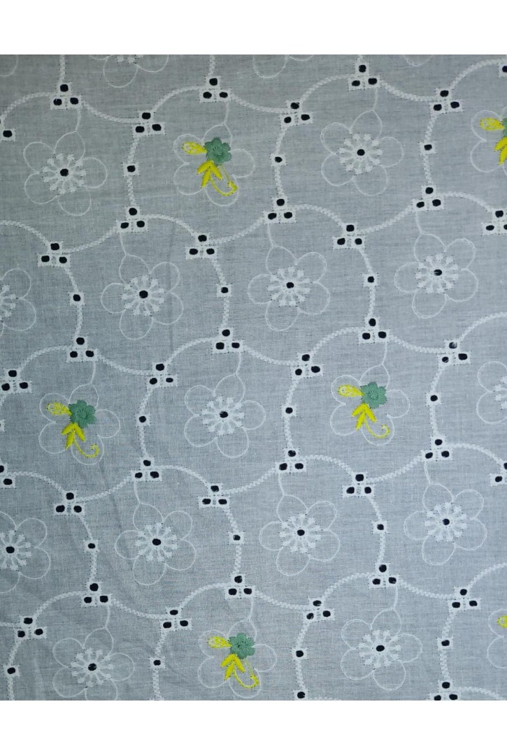 Kasar Zemin Brode üstüne Sax ve Yeşil Nakış Baskı 130 cm