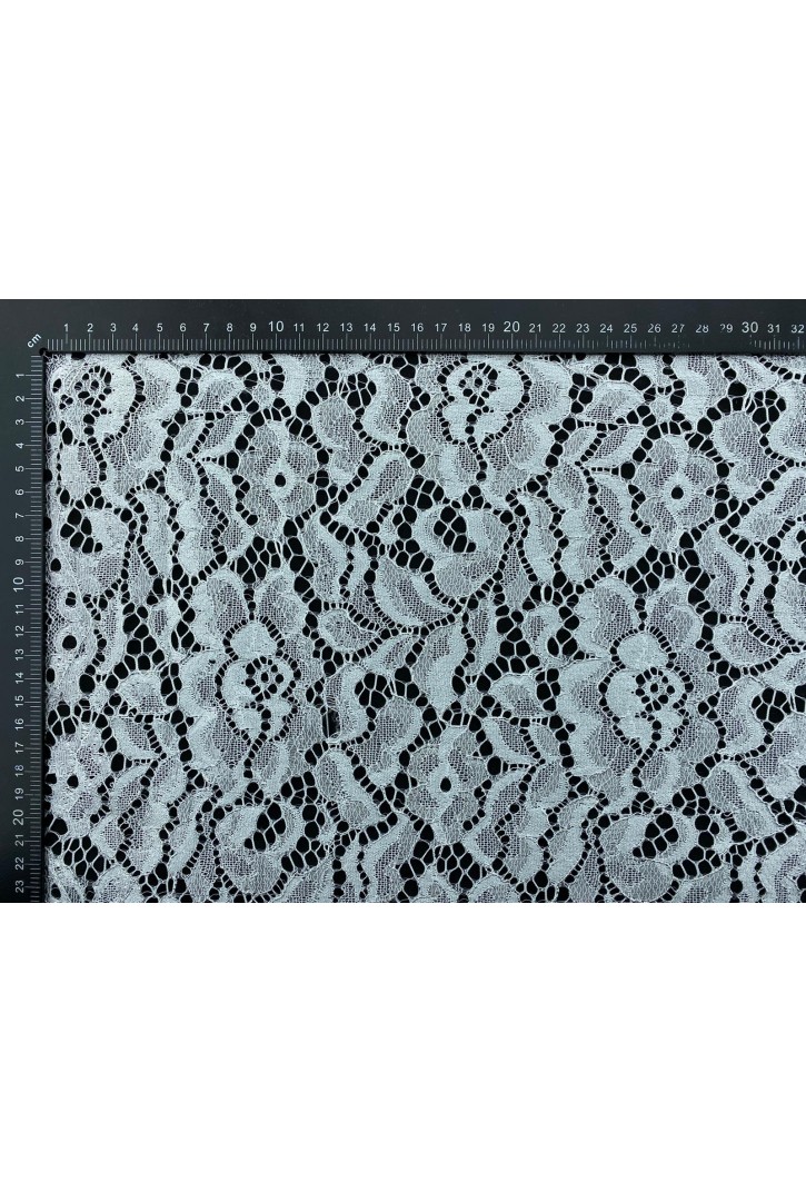 Gümüş Kordlu Ham Dantel 150 cm