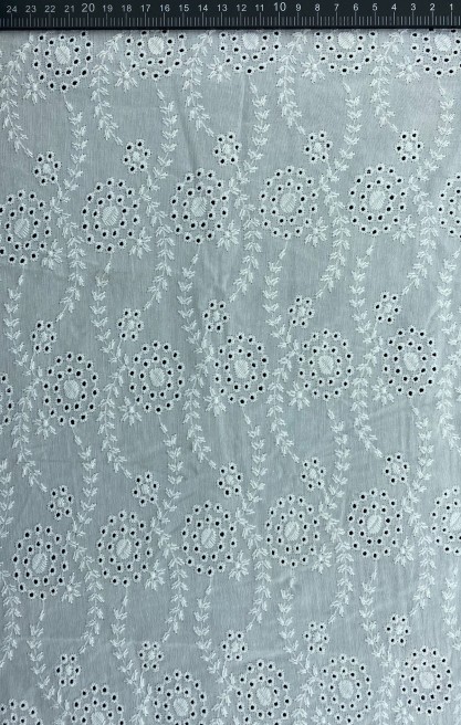 Coral Bohrerli Pamuk Polyester Yerli Brode Kumaş - 130 cm