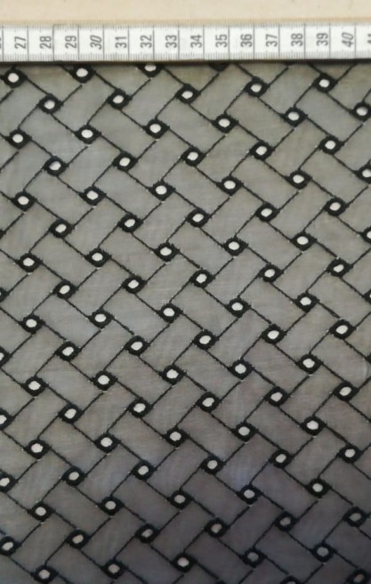 Krem Pamuk Polyester Vual Brode Kumaş