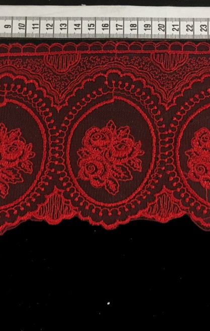 Gold Tül Üzeri Brode Bant, 12F0003 Polyester